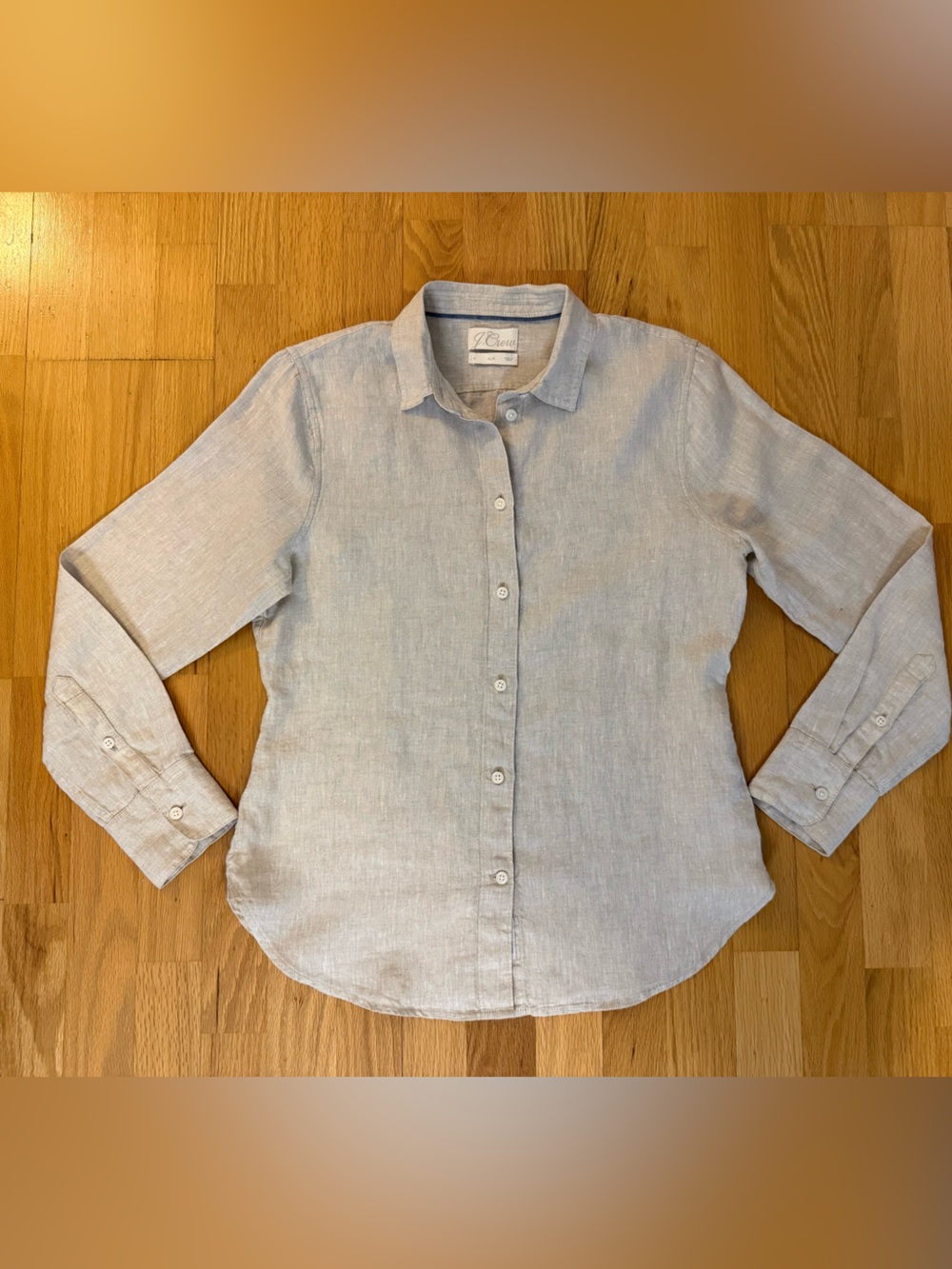 J. Crew Baird McNutt Women’s Irish Linen Slim Shirt Size 6 - Picture 4 of 11